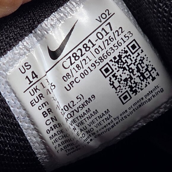 Nike Metcon 7 Black White Volt Iron Gray Mens Size 14 Athletic Shoes Gym Train - Picture 7 of 13